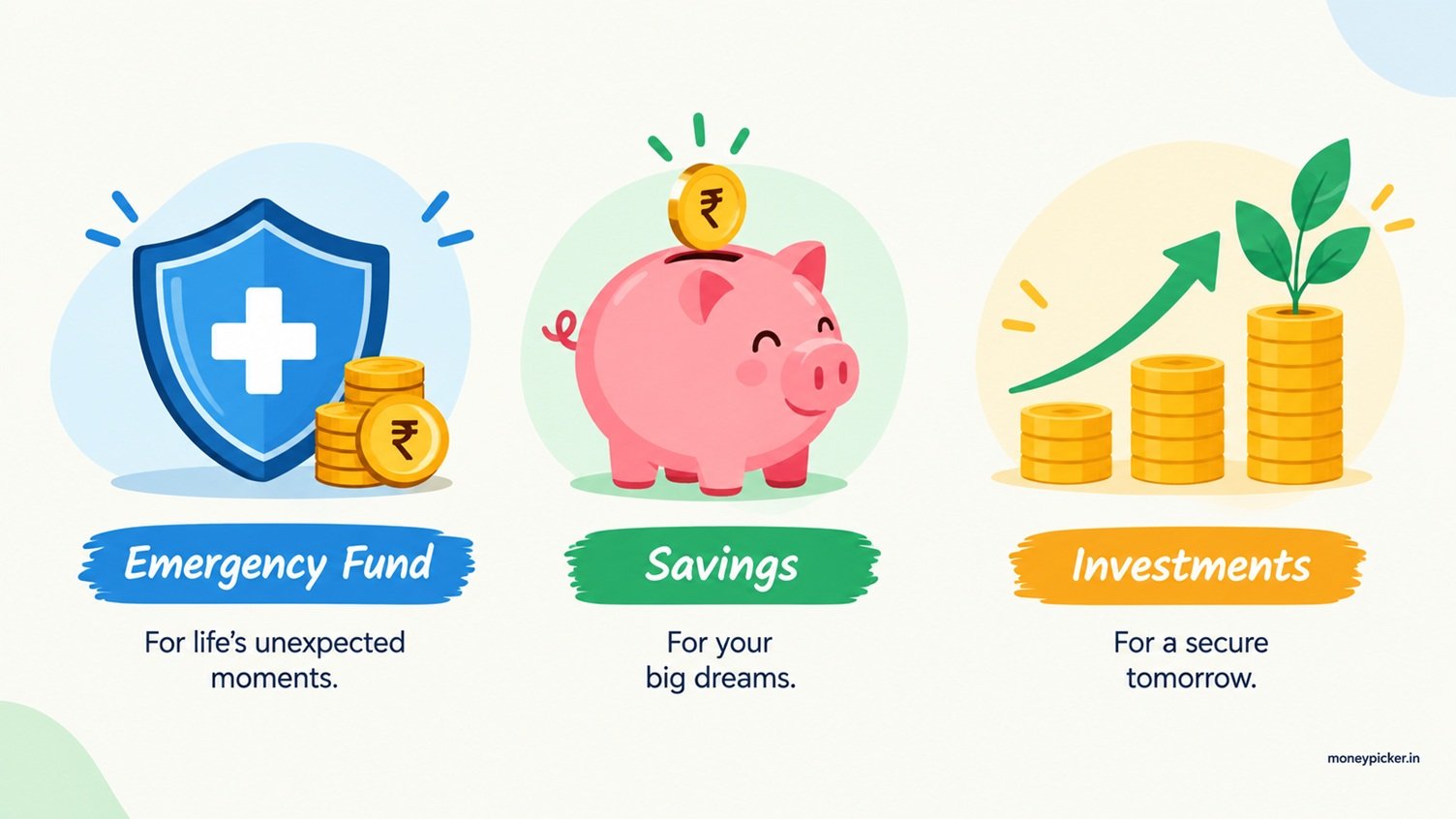 Emergency Fund vs Savings vs Investments