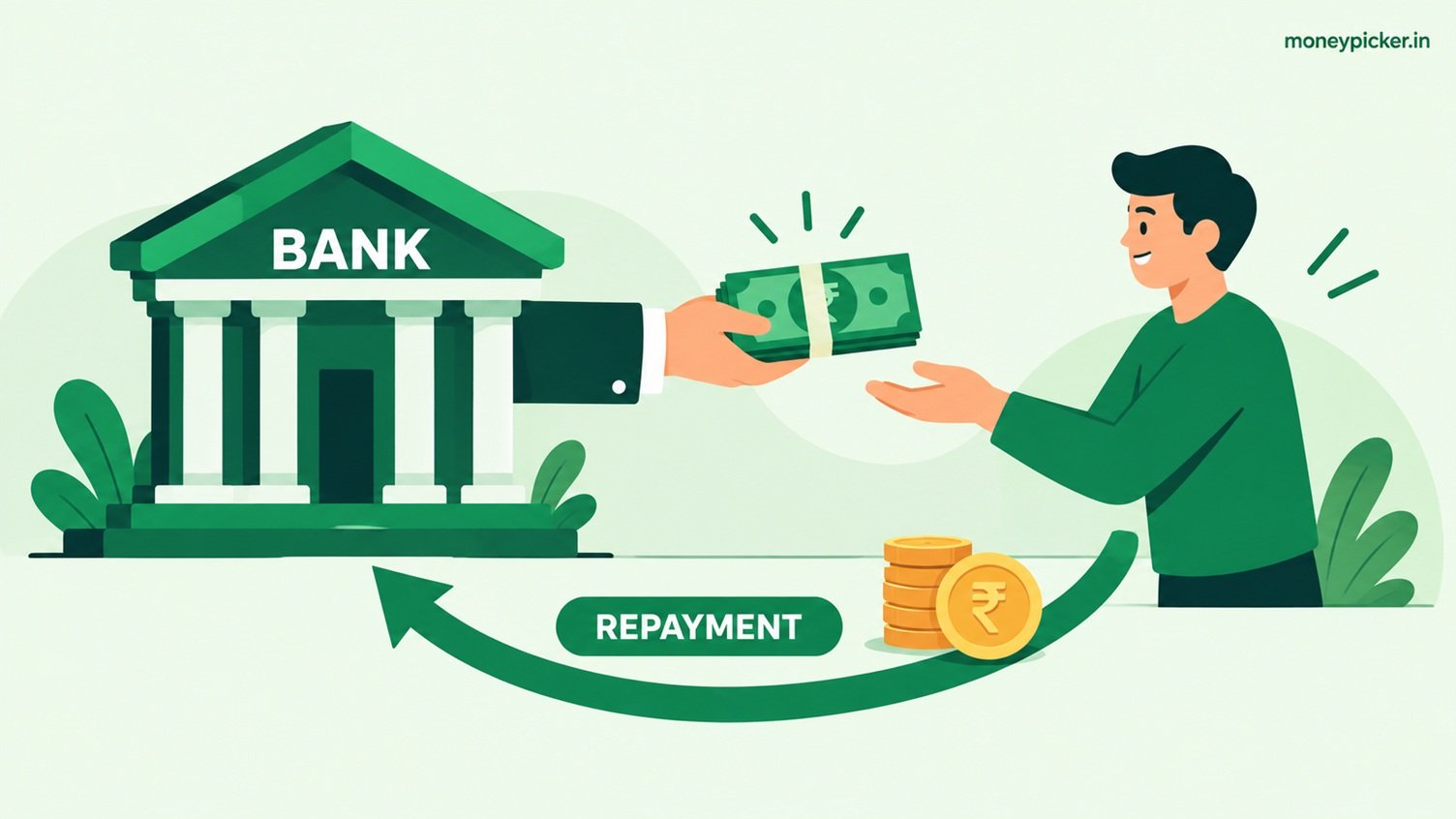 Loan Repayment Infographic with Indian Rupee