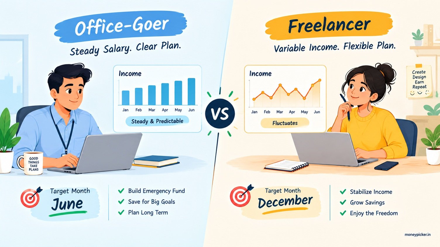 Office-Goer vs Freelancer Income Plans
